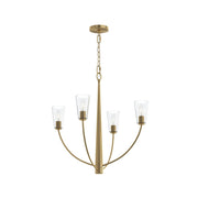Jheni 4-Light Clear Glass Chandelier in Brushed Gold
