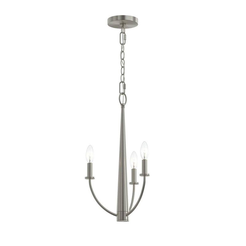 Jheni 3-Light Candle Chandelier in Brushed Nickel