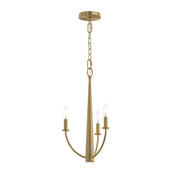 Jheni 3-Light Candle Chandelier in Brushed Gold