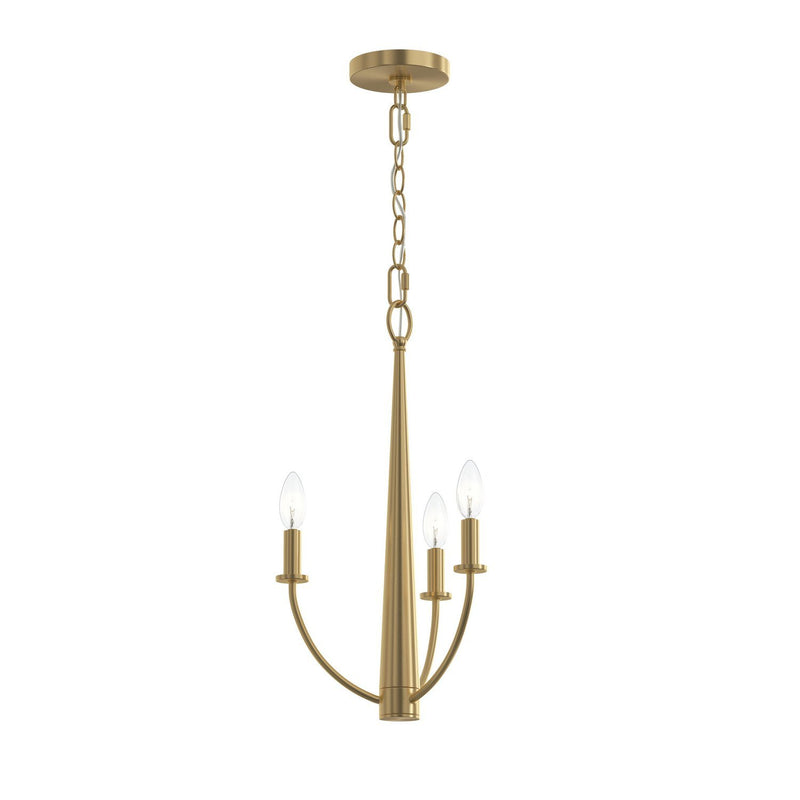 Jheni 3-Light Candle Chandelier in Brushed Gold