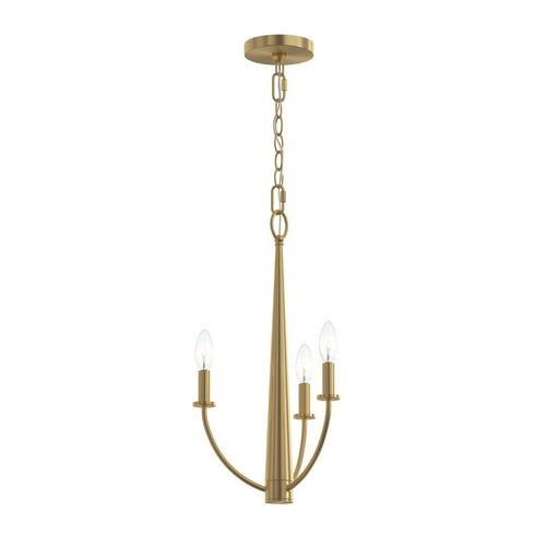 Jheni 3-Light Candle Chandelier in Brushed Gold