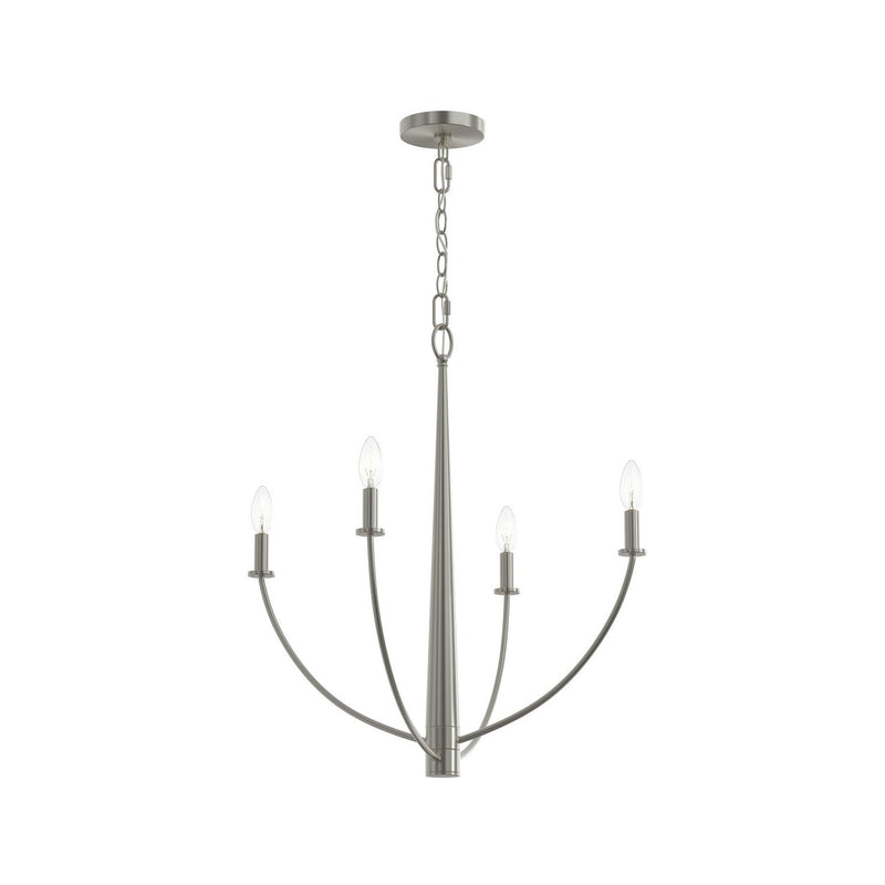 Jheni 4-Light Candle Chandelier in Brushed Nickel
