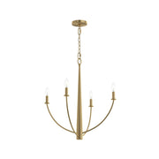 Jheni 4-Light Candle Chandelier in Brushed Gold