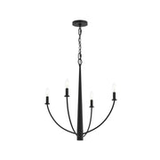 Jheni 4-Light Candle Chandelier in Matte Black
