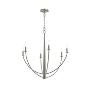 Jheni 6-Light Candle Chandelier in Brushed Nickel