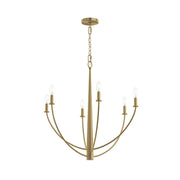Jheni 6-Light Candle Chandelier in Brushed Gold