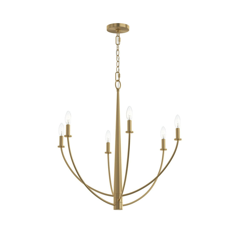 Jheni 6-Light Candle Chandelier in Brushed Gold