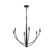 Jheni 6-Light Candle Chandelier in Matte Black