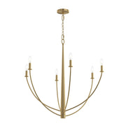 Jheni 6-Light Large Candle Chandelier in Brushed Gold