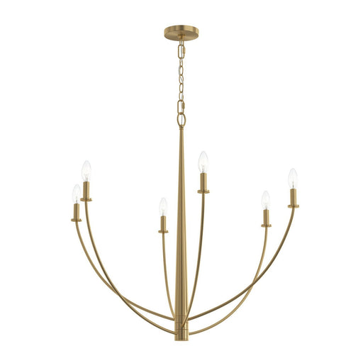 Jheni 6-Light Large Candle Chandelier in Brushed Gold