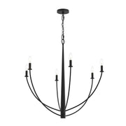 Jheni 6-Light Large Candle Chandelier in Matte Black