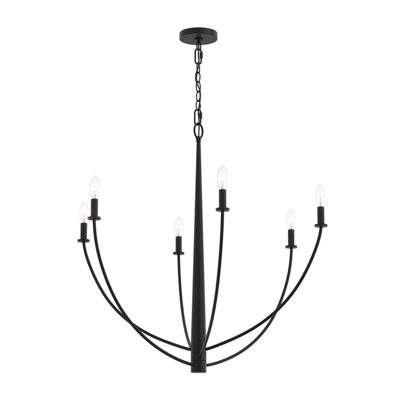 Jheni 6-Light Large Candle Chandelier in Matte Black