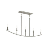 Jheni 5-Light Candle Linear Chandelier in Brushed Nickel