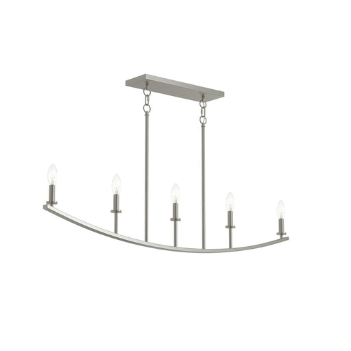 Jheni 5-Light Candle Linear Chandelier in Brushed Nickel