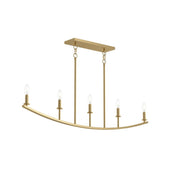 Jheni 5-Light Candle Linear Chandelier in Brushed Gold