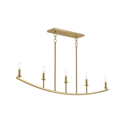 Jheni 5-Light Candle Linear Chandelier in Brushed Gold