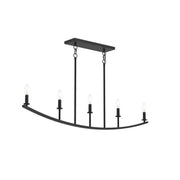 Jheni 5-Light Candle Linear Chandelier in Matte Black