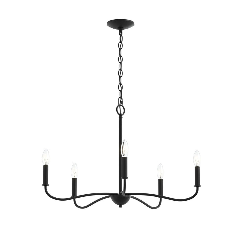 Ilia 5-Light Chandelier in Matte Black