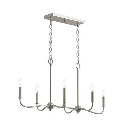 Ilia 6-Light Linear Chandelier in Brushed Nickel