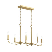 Ilia 6-Light Linear Chandelier in Brushed Gold