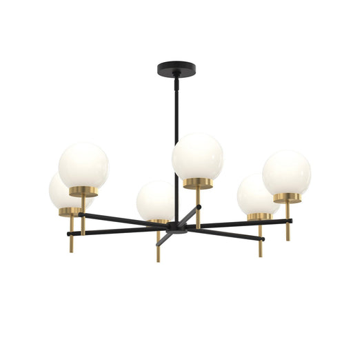 Rigsby 6-Light Medium Chandelier in Matte Black and Brushed Gold