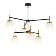 Rigsby 6-Light Large Chandelier in Matte Black and Brushed Gold