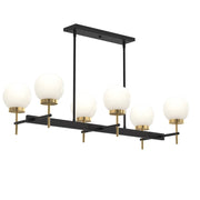 Rigsby 6-Light Linear Chandelier in Matte Black and Brushed Gold