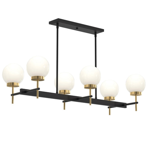 Rigsby 6-Light Linear Chandelier in Matte Black and Brushed Gold