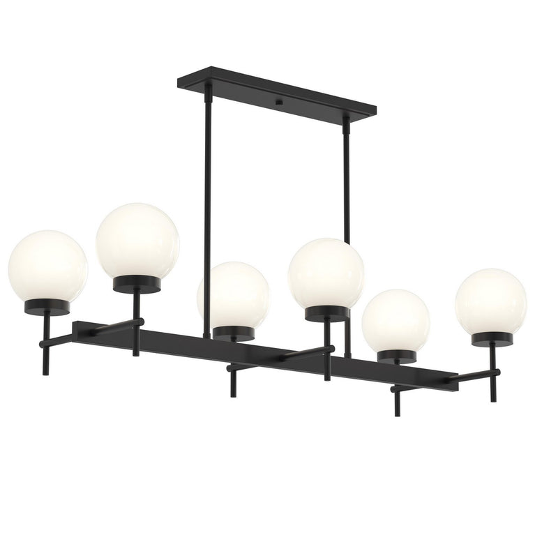 Rigsby 6-Light Linear Chandelier in Matte Black