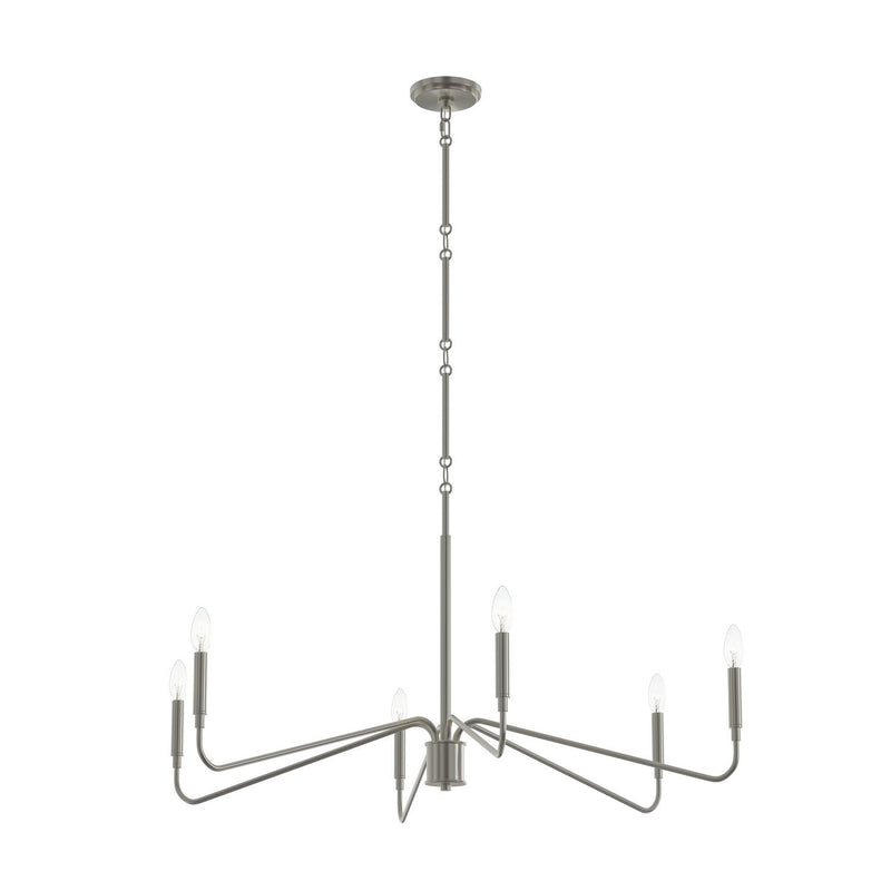 Pilar 6-Light 40" Chandelier in Brushed Nickel