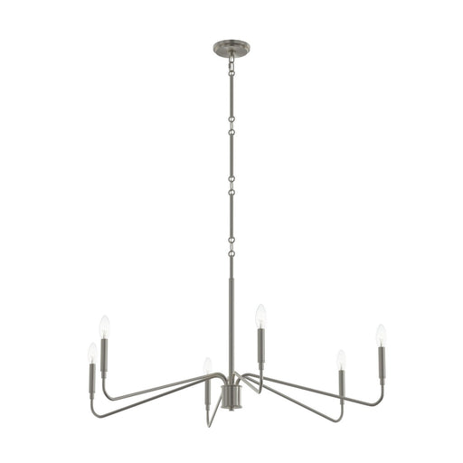 Pilar 6-Light 40" Chandelier in Brushed Nickel