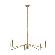 Pilar 6-Light 40" Chandelier in Brushed Gold