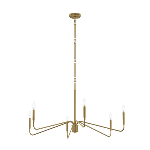 Pilar 6-Light 40" Chandelier in Brushed Gold