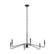 Pilar 6-Light 40" Chandelier in Matte Black