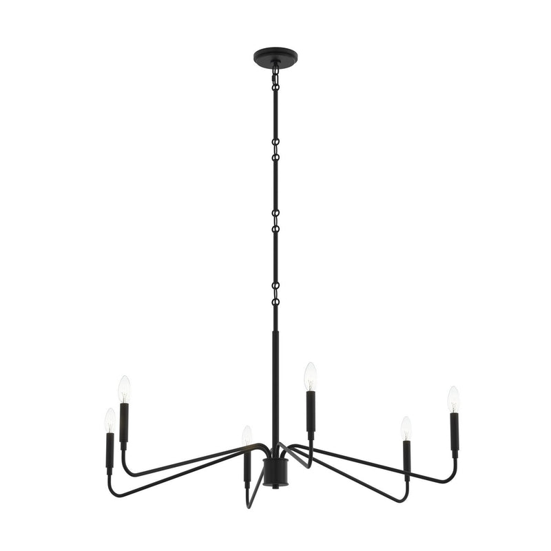 Pilar 6-Light 40" Chandelier in Matte Black