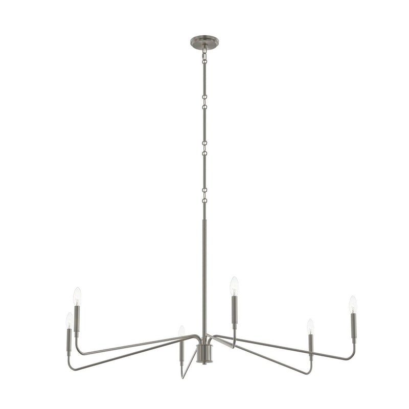 Pilar 6-Light 50" Chandelier in Brushed Nickel