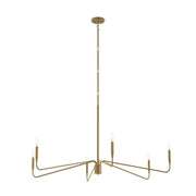 Pilar 6-Light 50" Chandelier in Brushed Gold