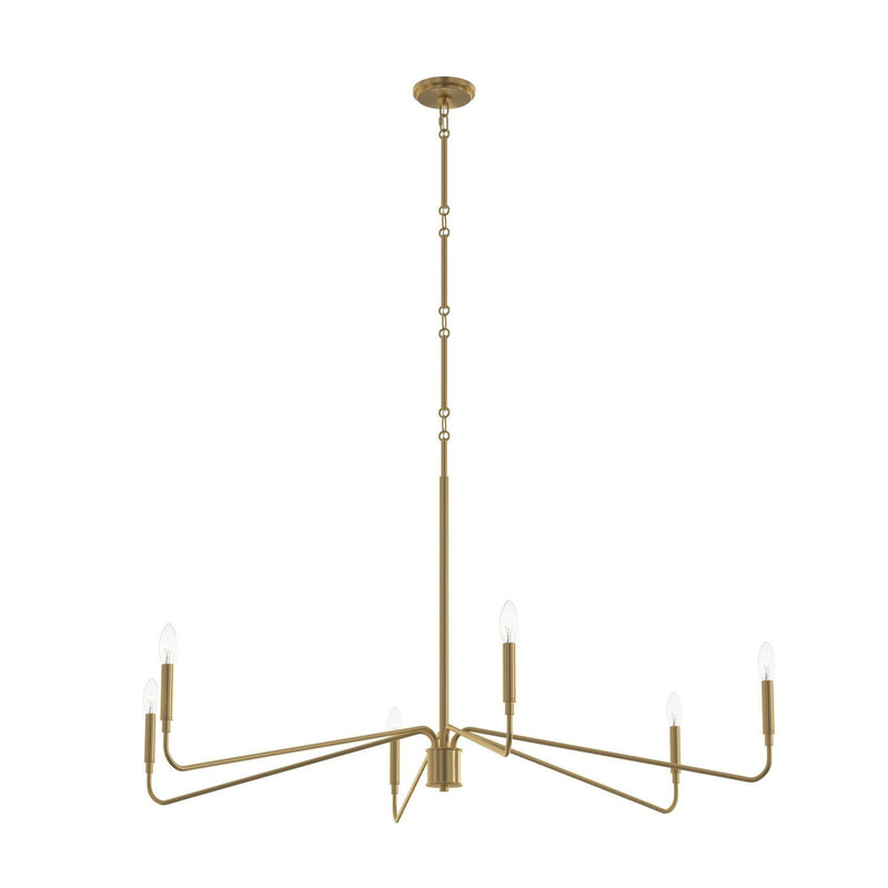 Pilar 6-Light 50" Chandelier in Brushed Gold