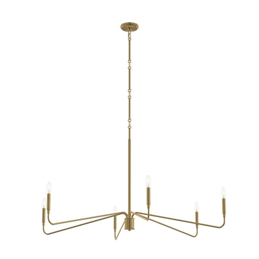 Pilar 6-Light 50" Chandelier in Brushed Gold