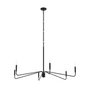 Pilar 6-Light 50" Chandelier in Matte Black