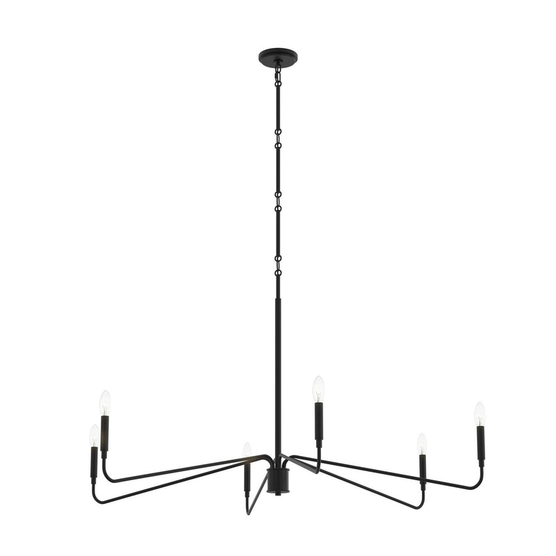Pilar 6-Light 50" Chandelier in Matte Black