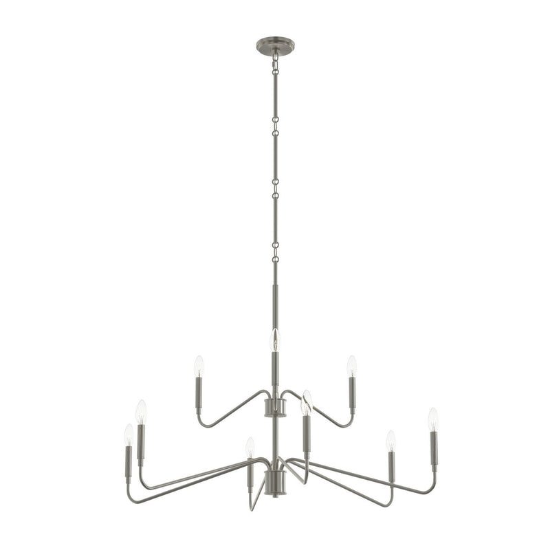 Pilar 9-Light Chandelier in Brushed Nickel
