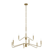 Pilar 9-Light Chandelier in Brushed Gold