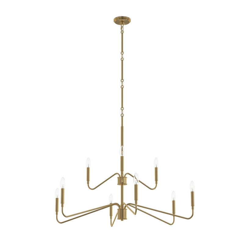 Pilar 9-Light Chandelier in Brushed Gold