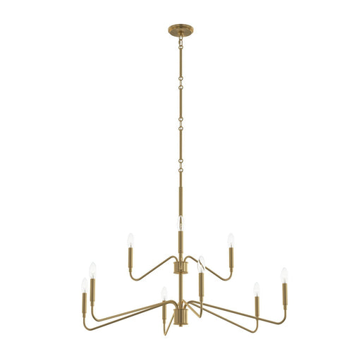 Pilar 9-Light Chandelier in Brushed Gold