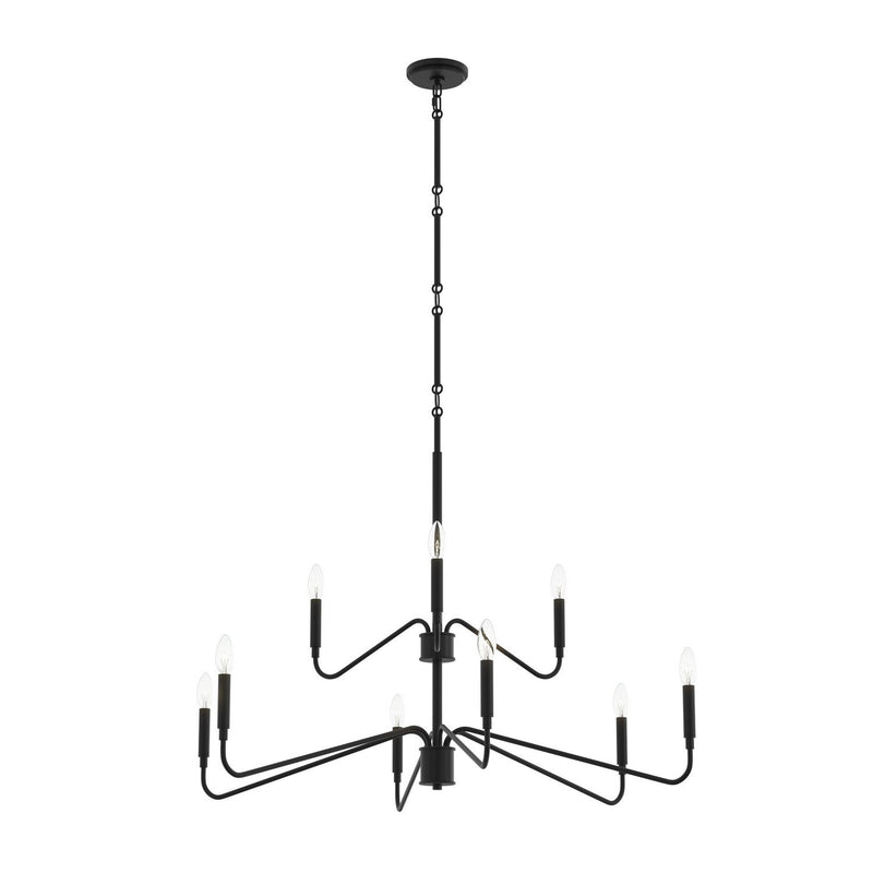Pilar 9-Light Chandelier in Matte Black