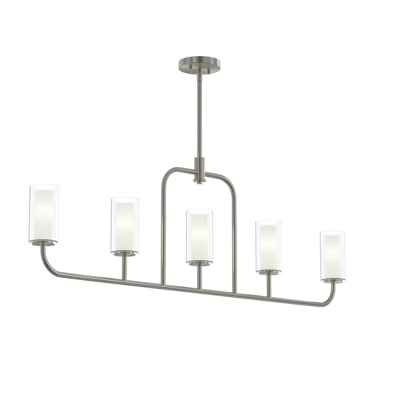 Mack 5-Light Linear Chandelier in Brushed Nickel