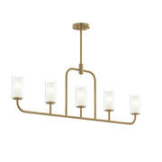 Mack 5-Light Linear Chandelier in Brushed Gold