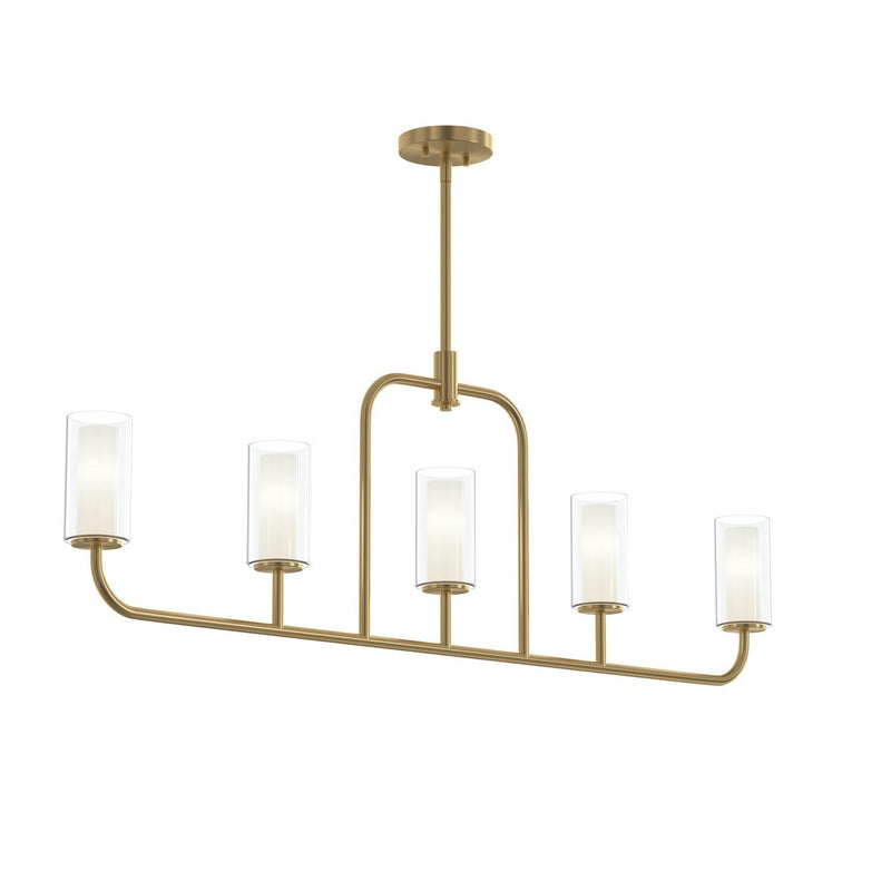 Mack 5-Light Linear Chandelier in Brushed Gold