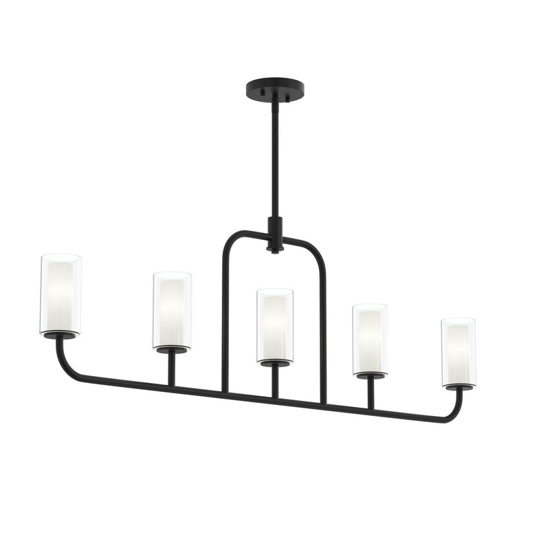 Mack 5-Light Linear Chandelier in Matte Black